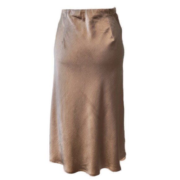 Silky Casual Elastic Satin Midi Skirt Sz S - Picture 5 of 7